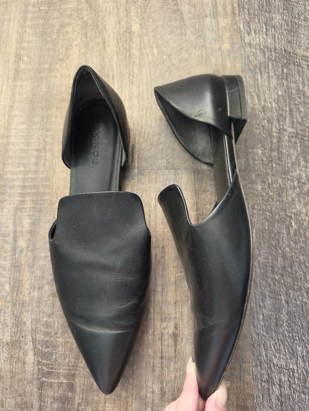 Vince Damris Black Leather Slip-on Loafers - Picture 4 of 10